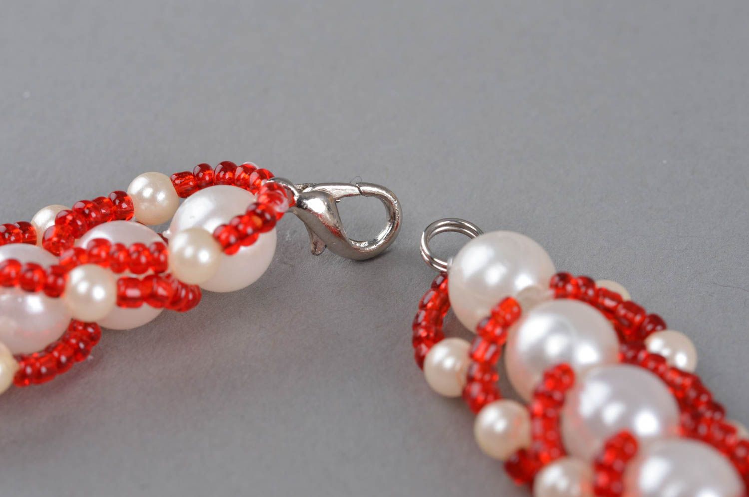 Künstlerisches Collier aus Glasperlen und Perlen stilvoll künstlerisch handmade foto 4
