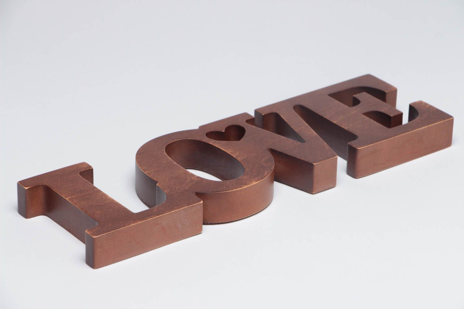 Dark brown handmade decorative wooden chipboard lettering Love photo shoot ideas photo 4