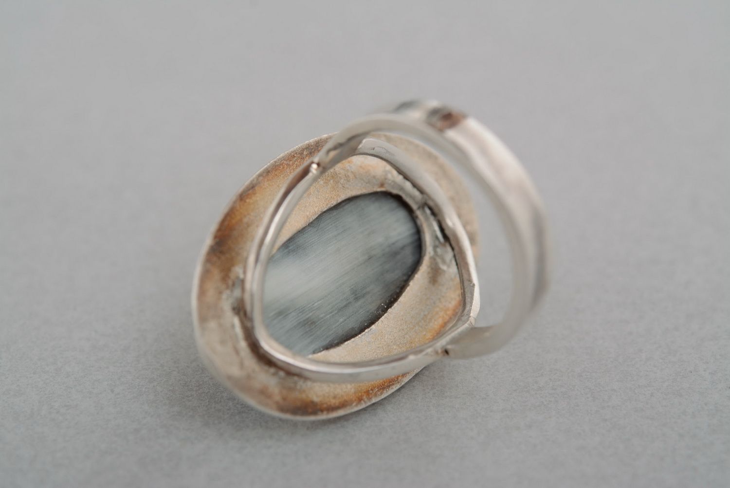 Ring aus Silber mit Kuhhorn foto 5