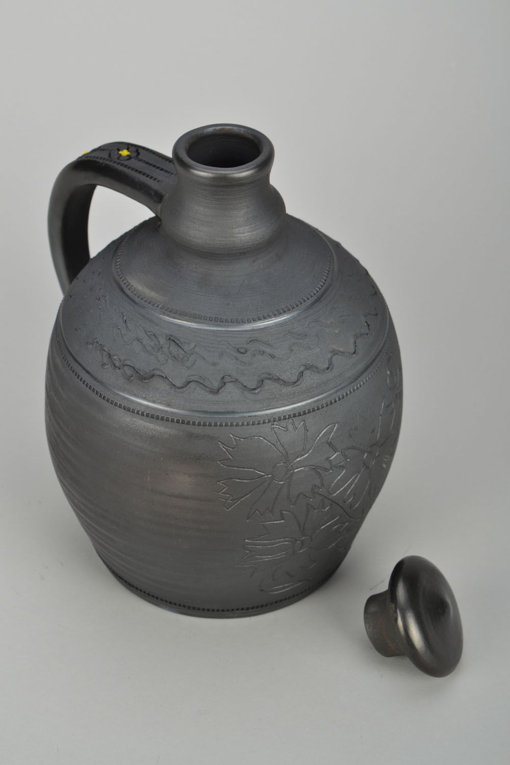 100 oz ceramic black wine pitcher carafe in classic Greek style 2,6 lb photo 4