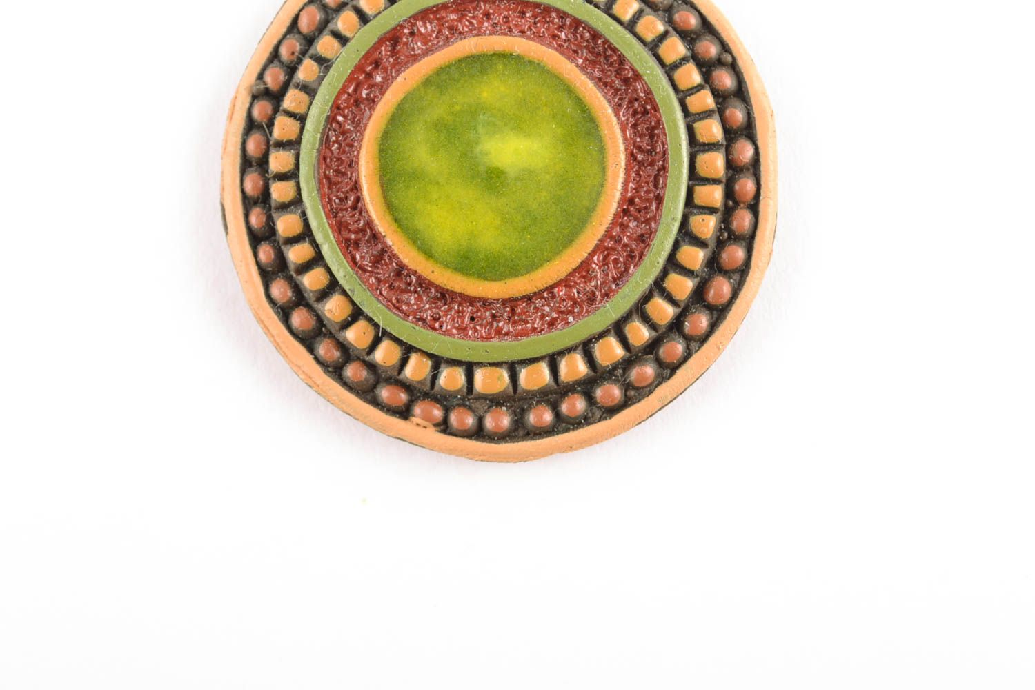 Handmade runde Ohrringe aus Polymerton bunt foto 2