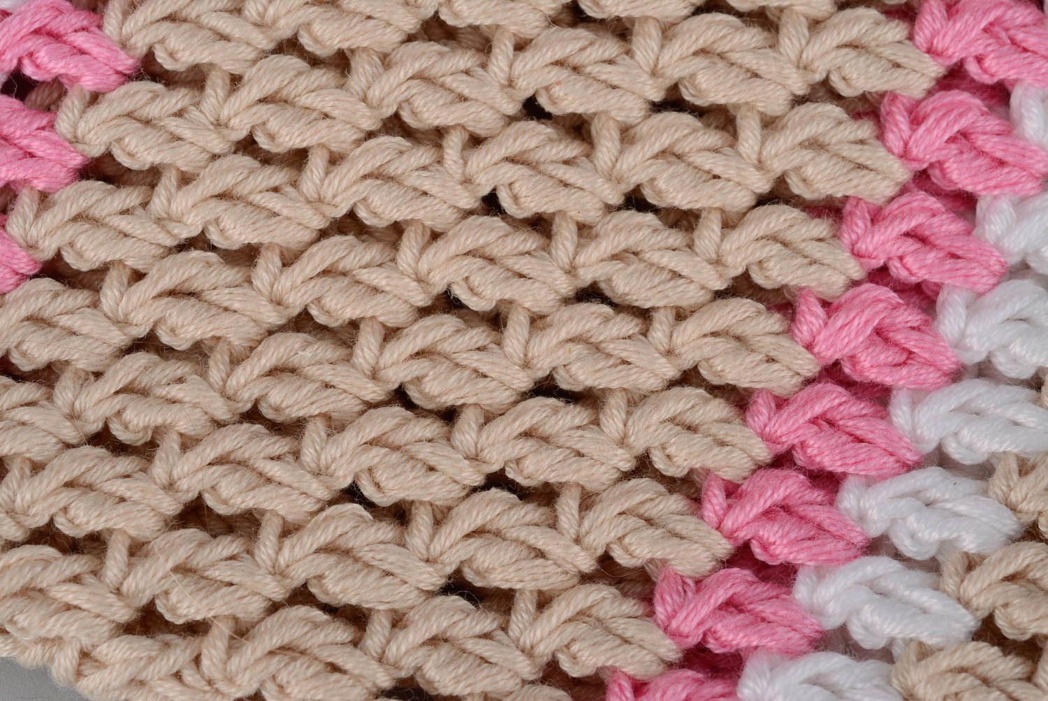 Sac beige rose tricoté pour petite fille photo 5