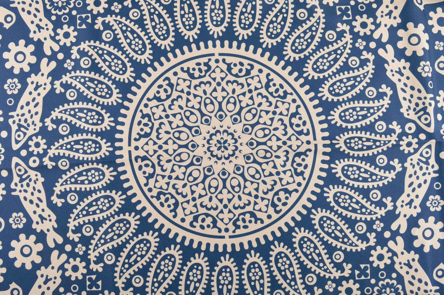 Nappe de table faite main Textile maison rectangulaire bleue à motif Déco maison photo 4