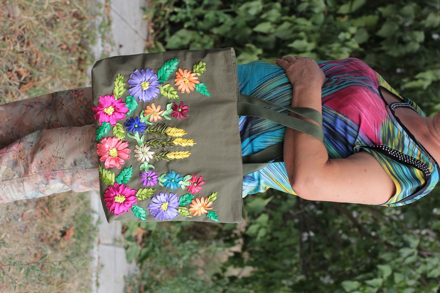 Bolso de tela hecho a mano al hombro accesorio de moda regalo para mujer foto 5