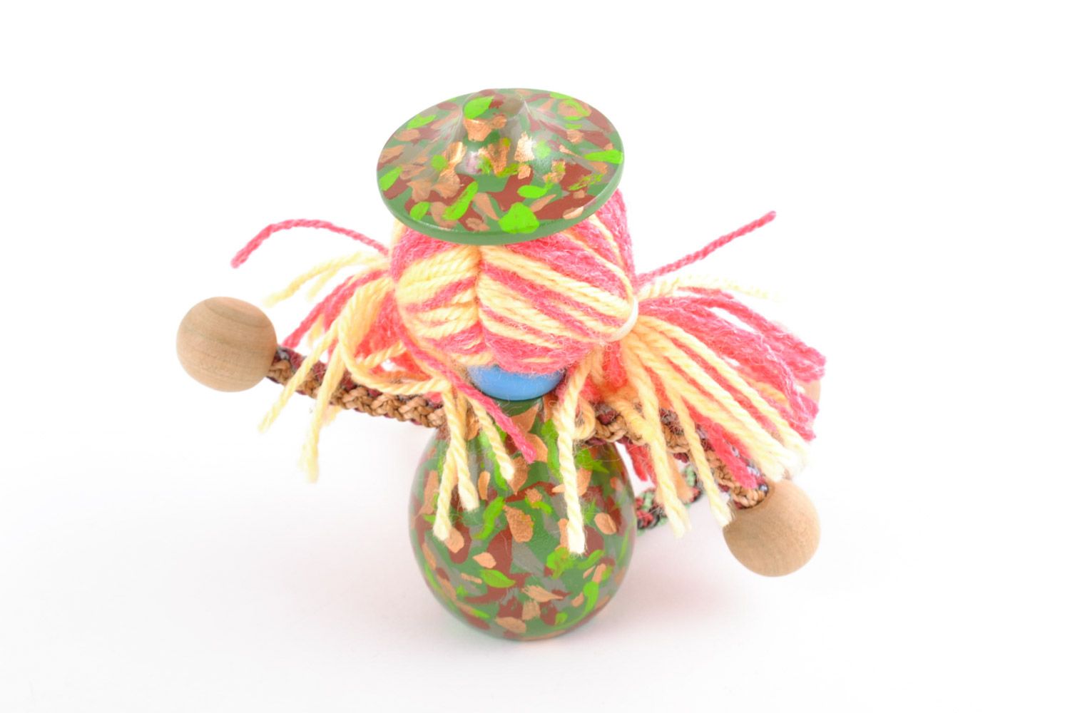 Деревянная кукла эко игрушка из бука ручной работы с росписью для девочки фото 4