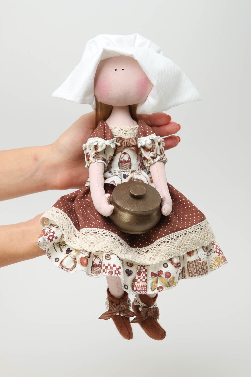 Кукла ручной работы кукла из ткани мягкая кукла в платьице дизайнеркая фото 5