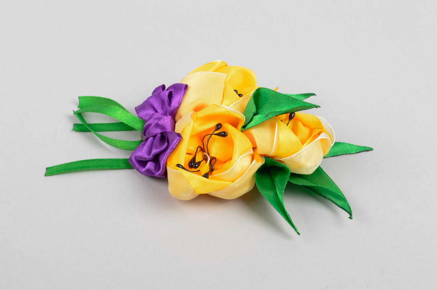 Красочное украшение ручной работы аксессуар для волос розы заколка с цветами фото 2
