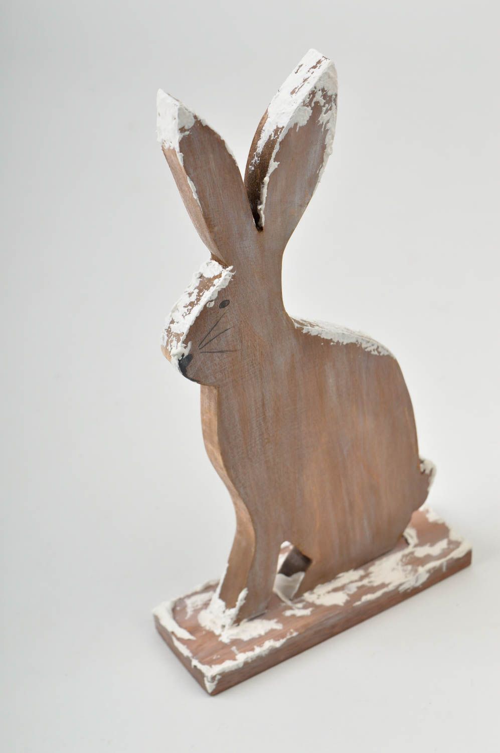 Figura artesanal de madera decoración navideña adorno de Navidad Conejo foto 6