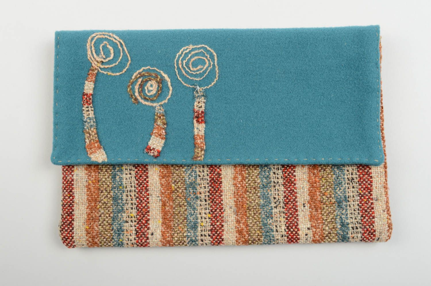 Colorful handmade bag unusual gift wool clutch bag fabric handbag  design bag photo 2