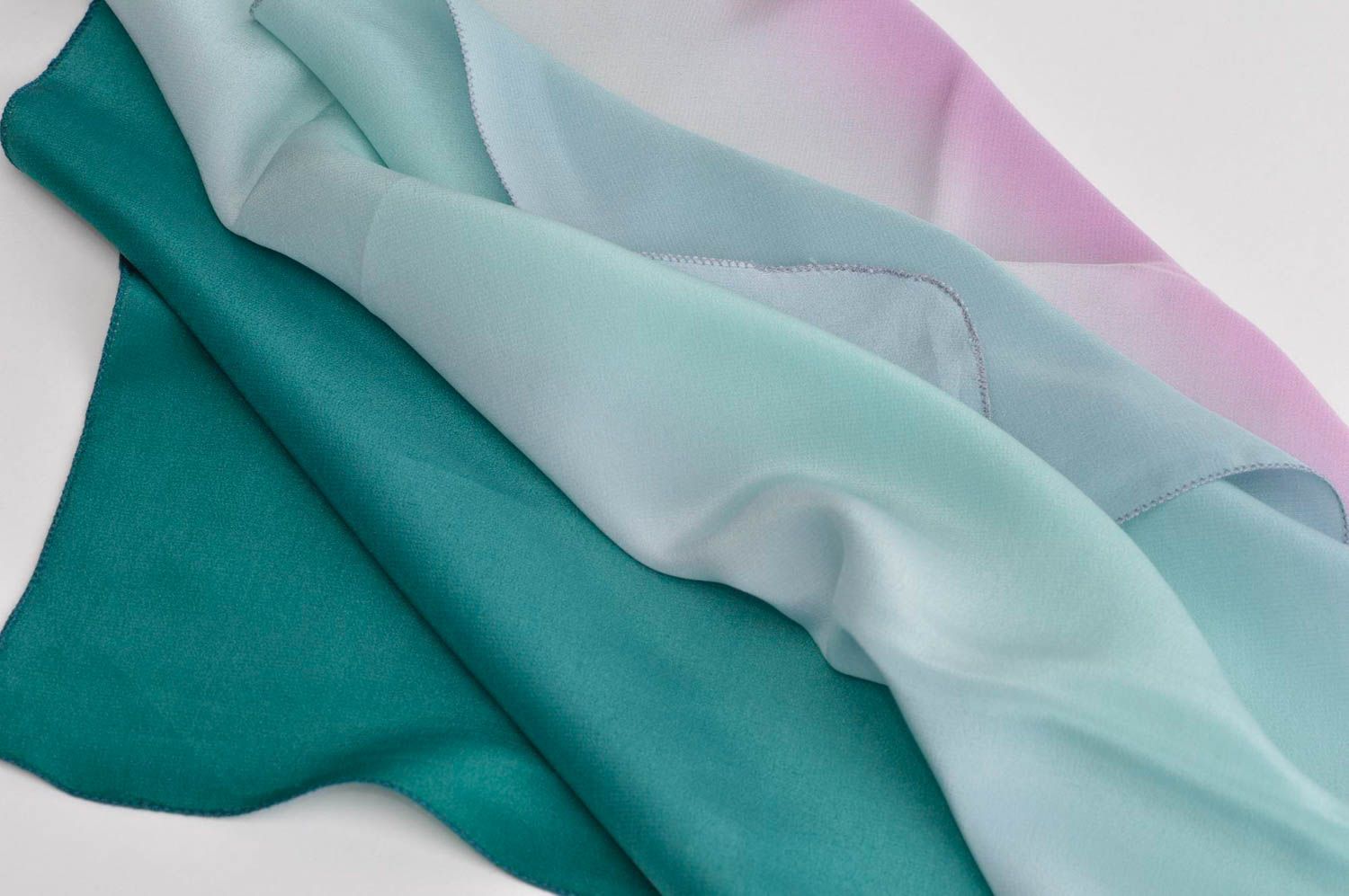 Симпатичный платок ручной работы платок из шелка светлый женский аксессуар фото 2