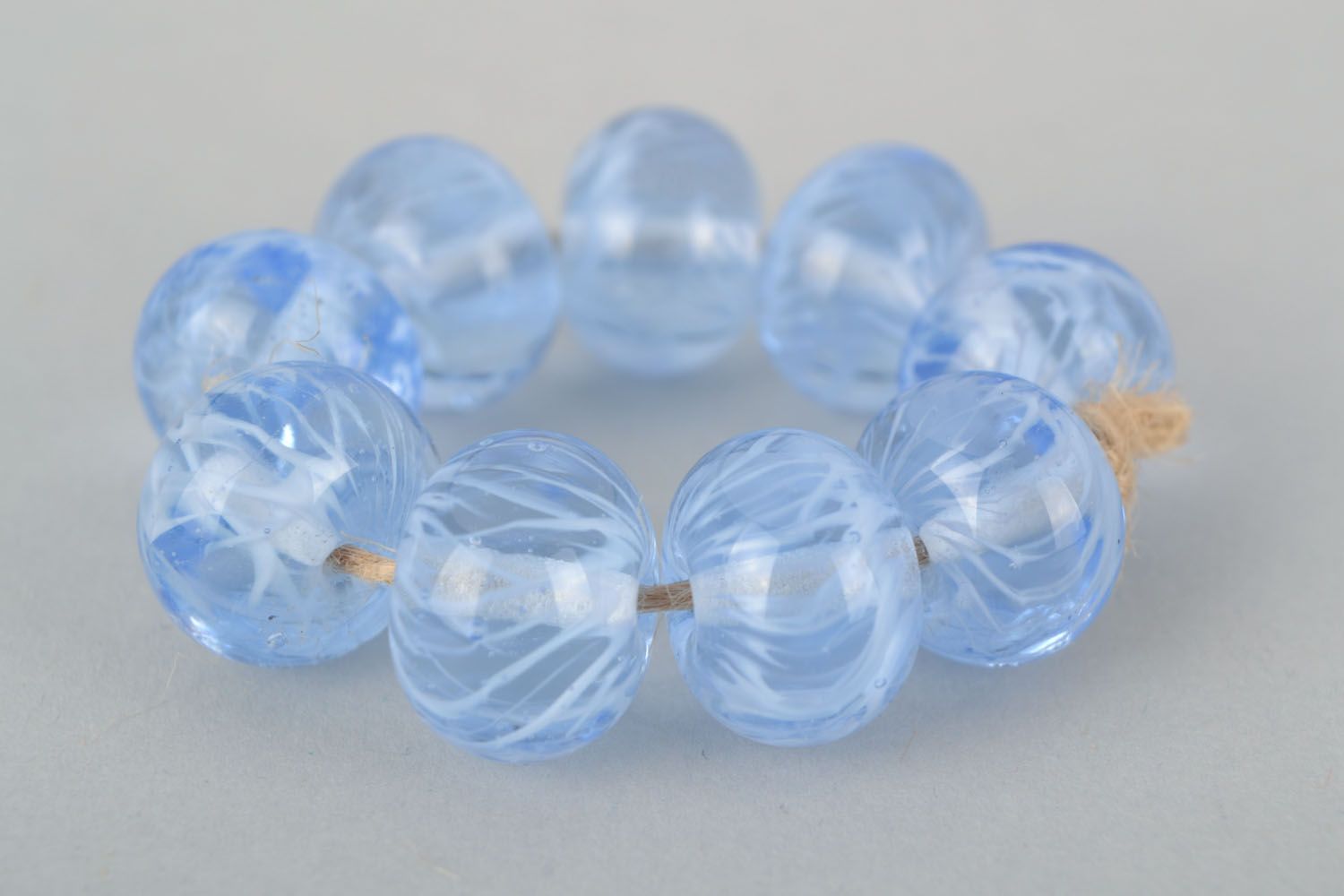 Fourniture verre chalumeau ensemble de perles fantaisie bleu clair photo 3