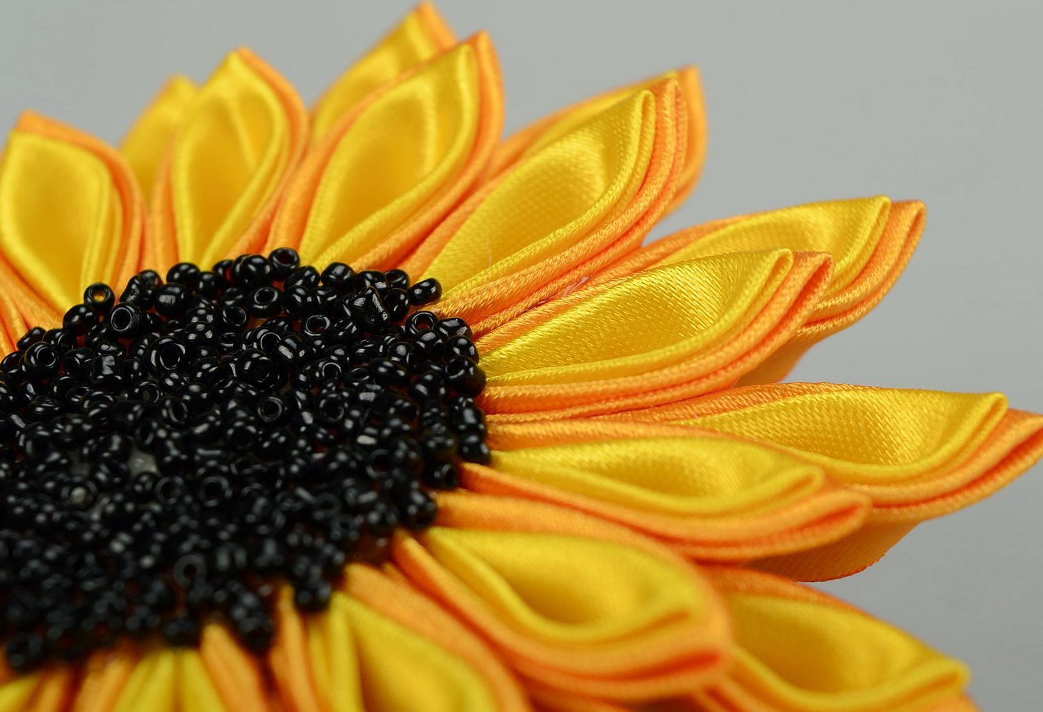 Scrunchy with satin flower Sunflower photo 1