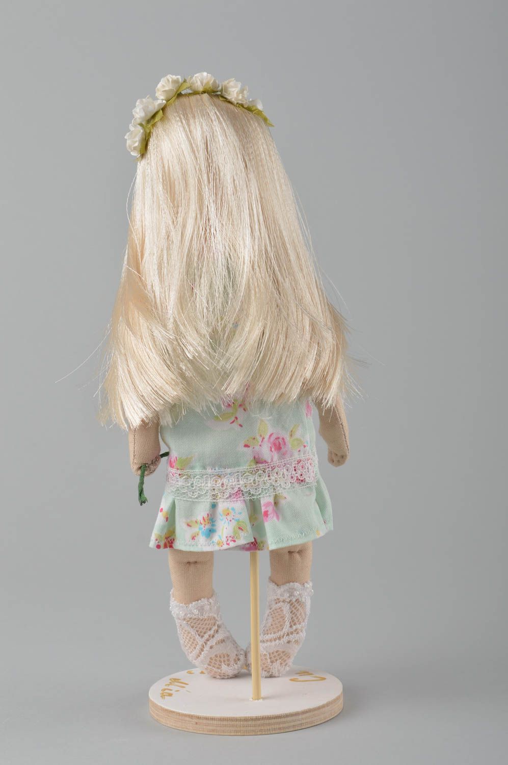Игрушка ручной работы текстильная кукла декор для дома из хлопка красивая фото 5