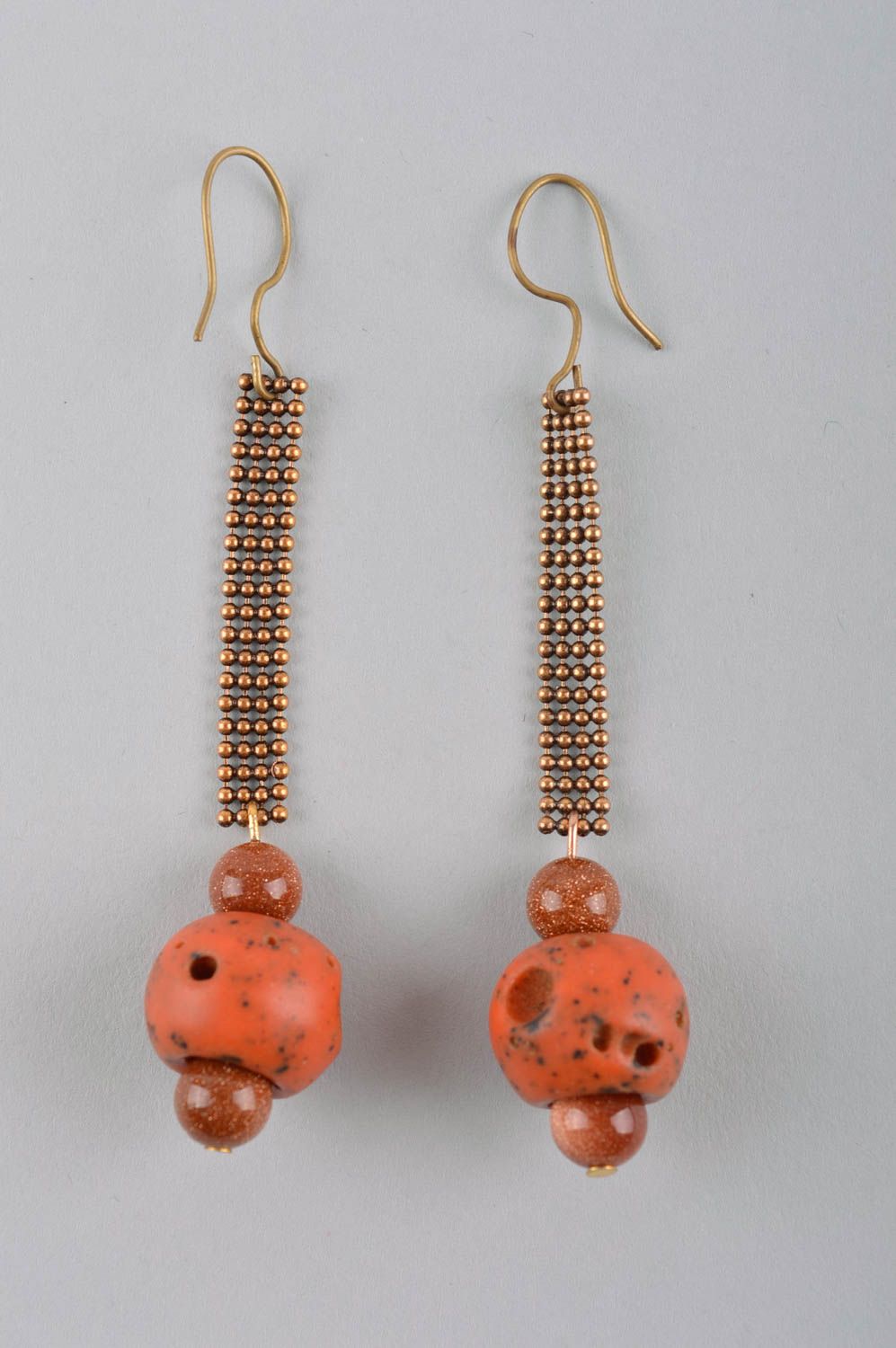 Ohrringe Koralle rot handmade Schmuck Accessoire für Frauen lange Ohrringe  foto 3
