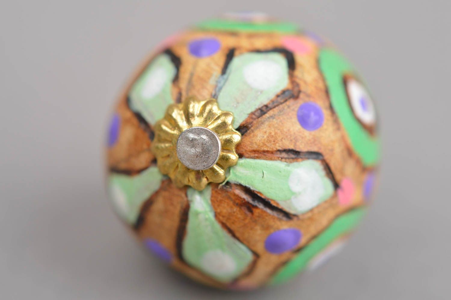 Stylish handmade wooden pendant ball pendant wood craft costume jewelry photo 5