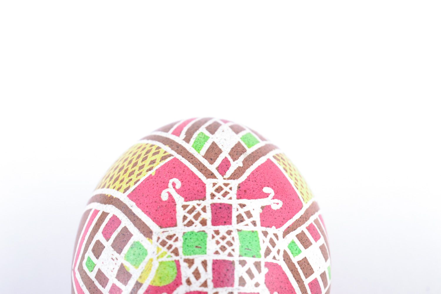 Handmade painted Easter egg with ornament photo 4