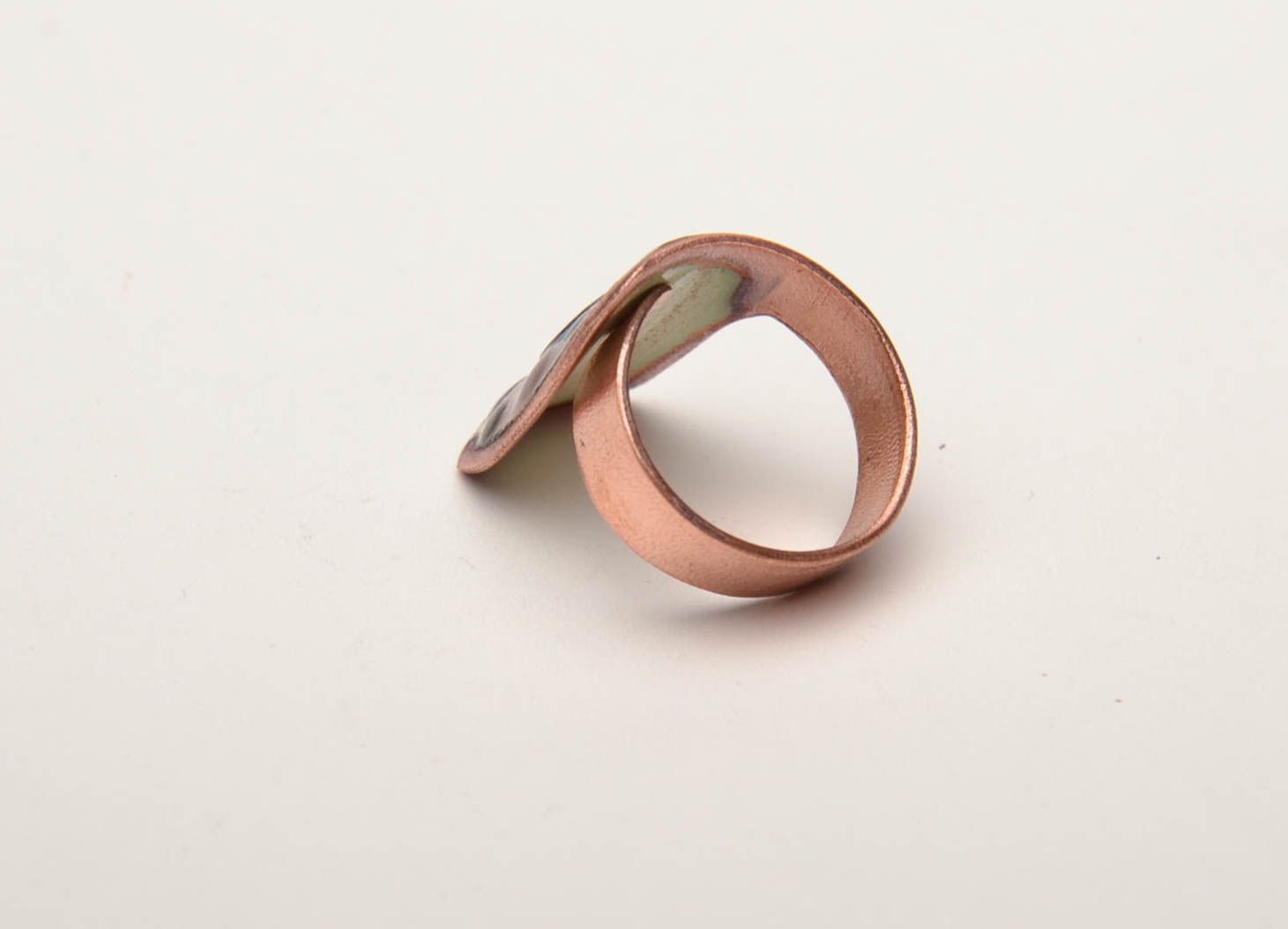 Enamel designer copper ring photo 3
