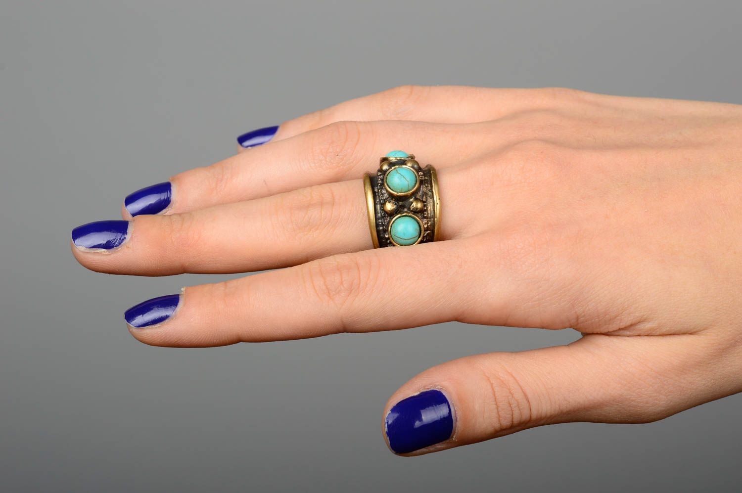 Кольцо ручной работы женское кольцо с натуральными камнями кольцо из бронзы фото 2