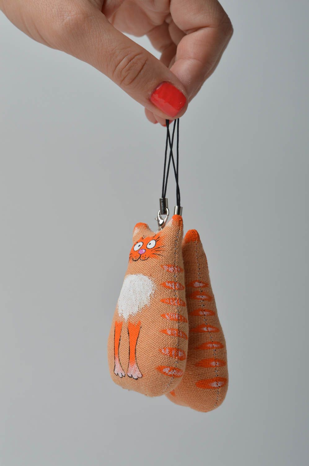 Unusual handmade soft toy keychain 2 pieces bag charm phone charm gift ideas photo 2