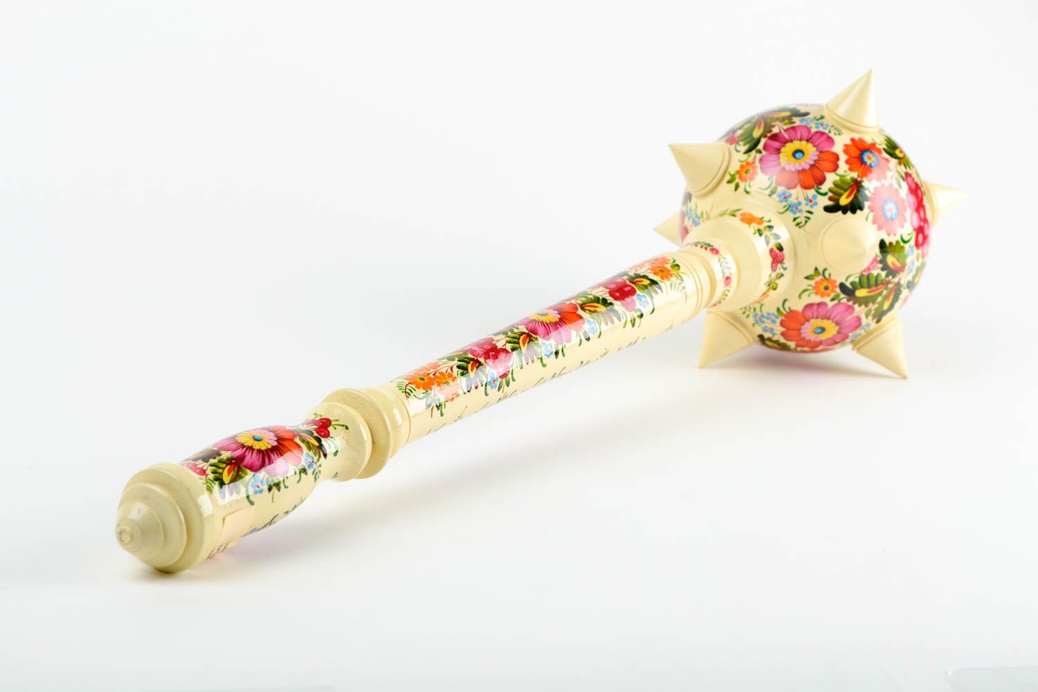 Handmade painted mace wooden mace decorative weapon decorative use only photo 5