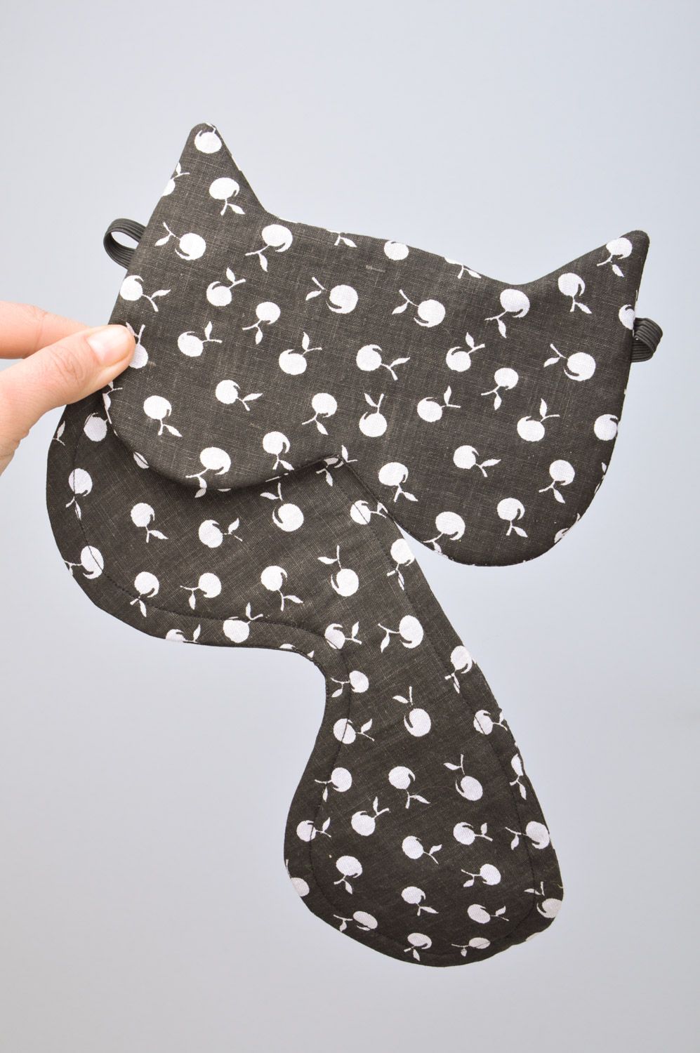 Set of handmade decorative sleep masks sewn of polka dot cotton for man and woman  photo 3