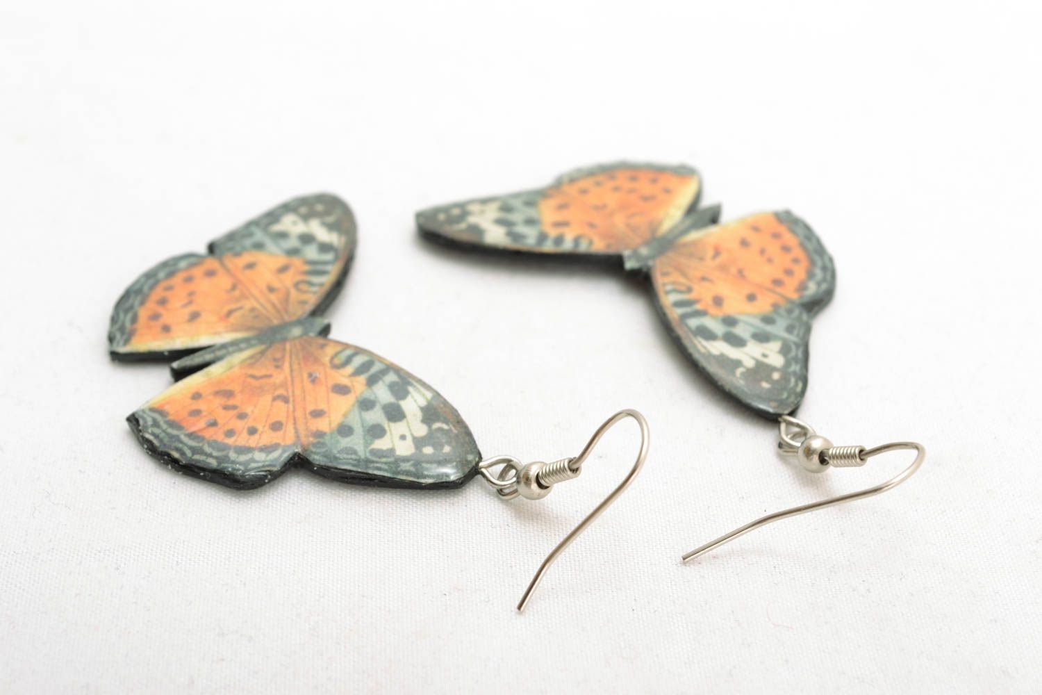 Beautiful earrings Butterflies photo 2