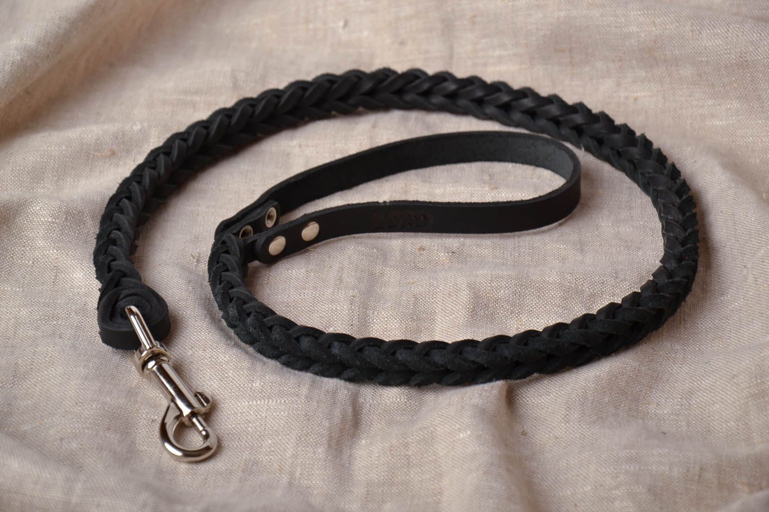 Genuine leather lead for dogs photo 1