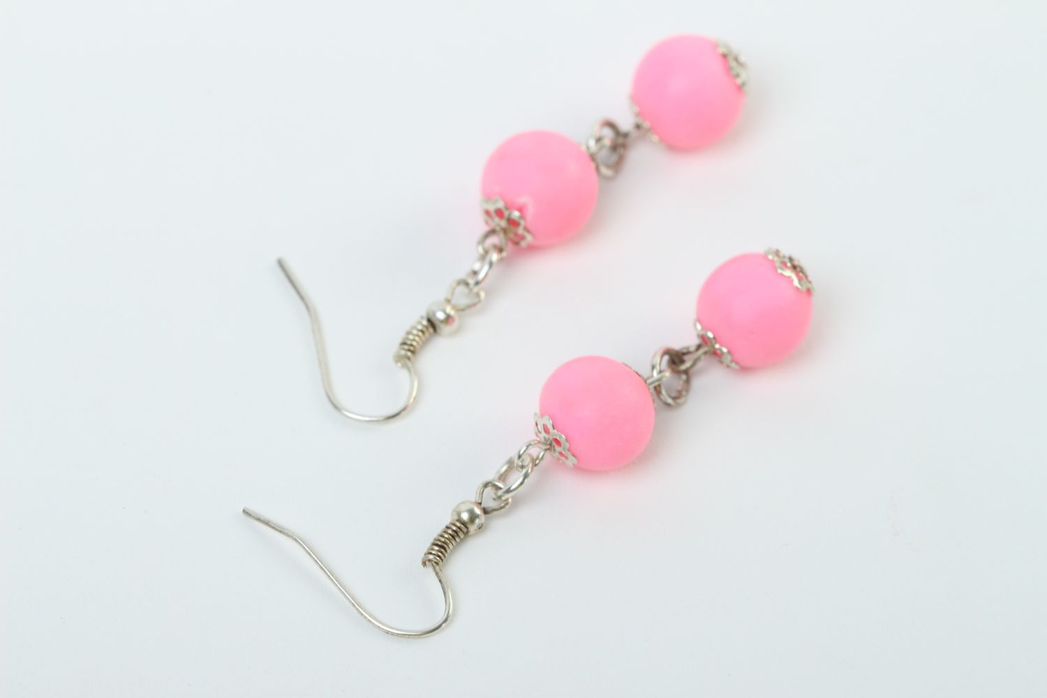 Boucles d'oreilles pendantes Bijou fait main Cadeau femme roses style romantique photo 4
