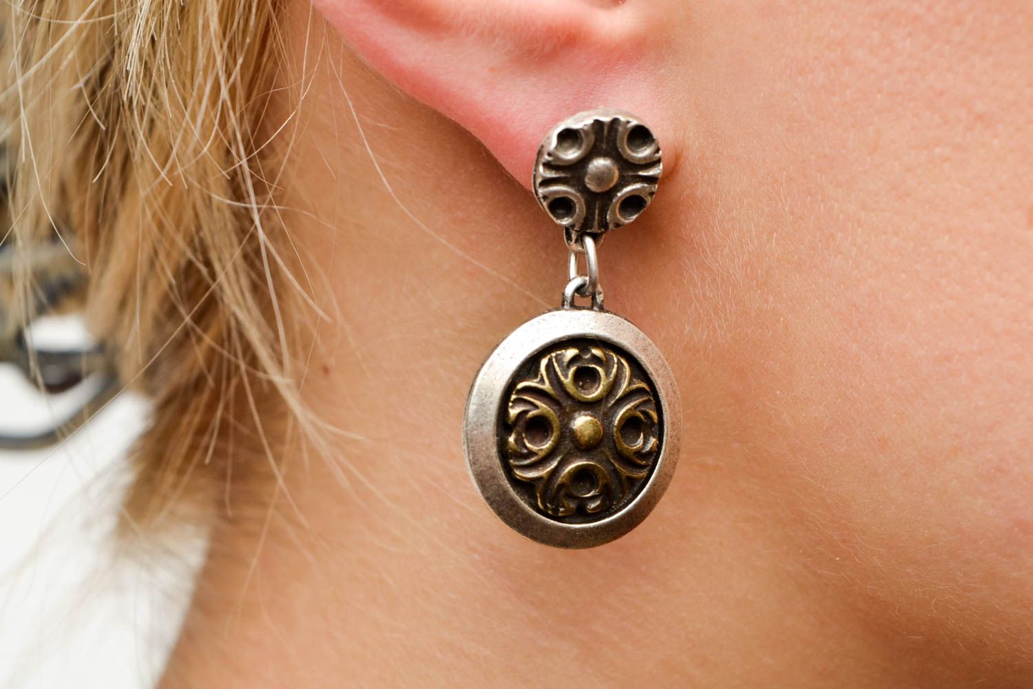 Unusual handmade metal earrings ideas costume jewelry designs gifts for her photo 2
