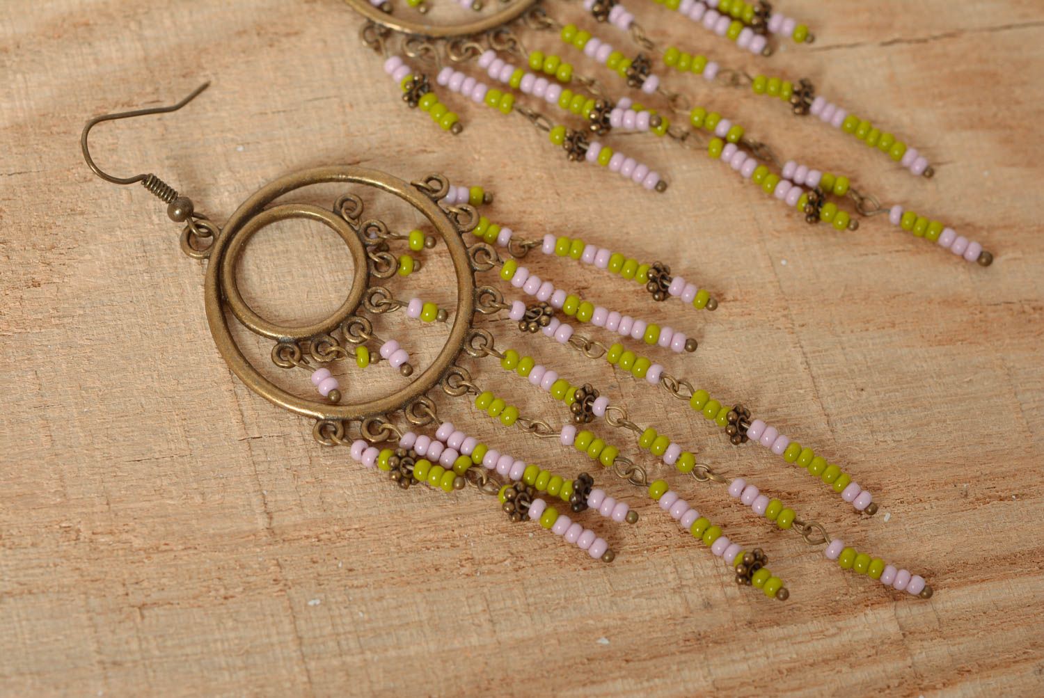 Handmade earrings beaded jewelry beaded earrings dangling earrings gifts for her photo 1