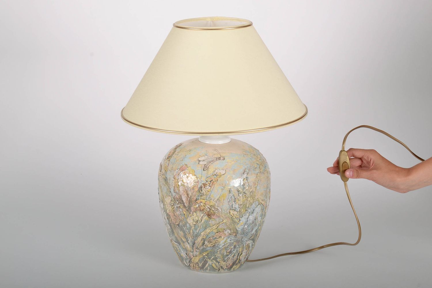 Nachttischlampe aus Keramik Blumen foto 5