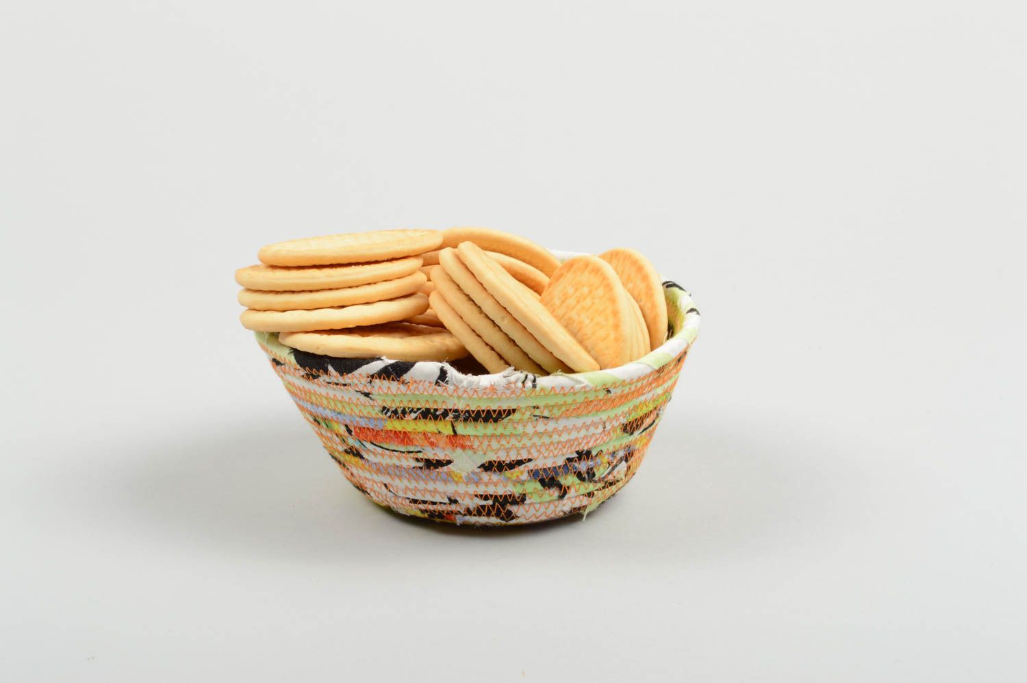 Декор для дома handmade полосатая конфетница из ткани пэчворк декор для кухни фото 5