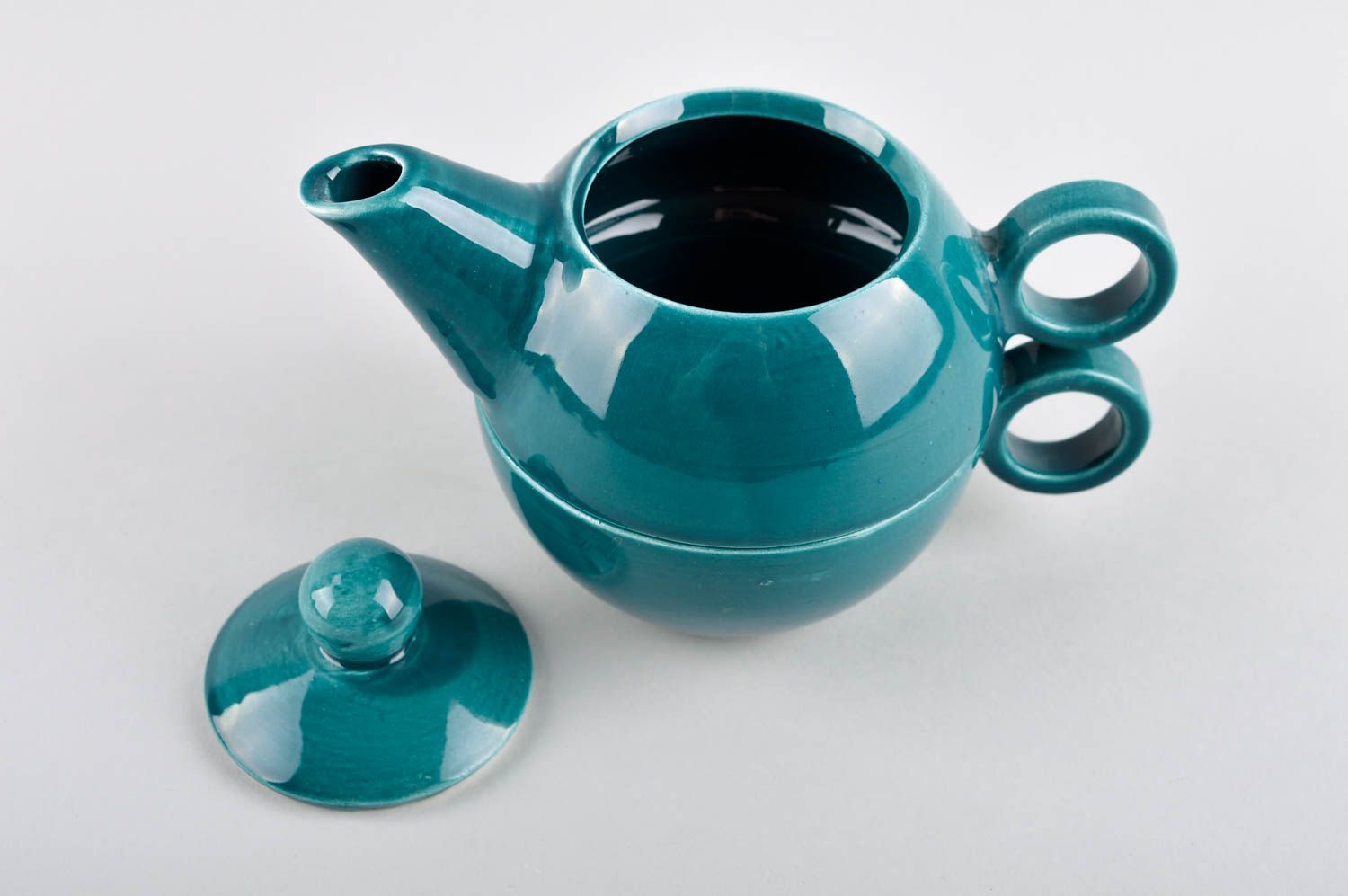 Заварной чайник ручной работы чайная чашка керамическая посуда оригинальная фото 3