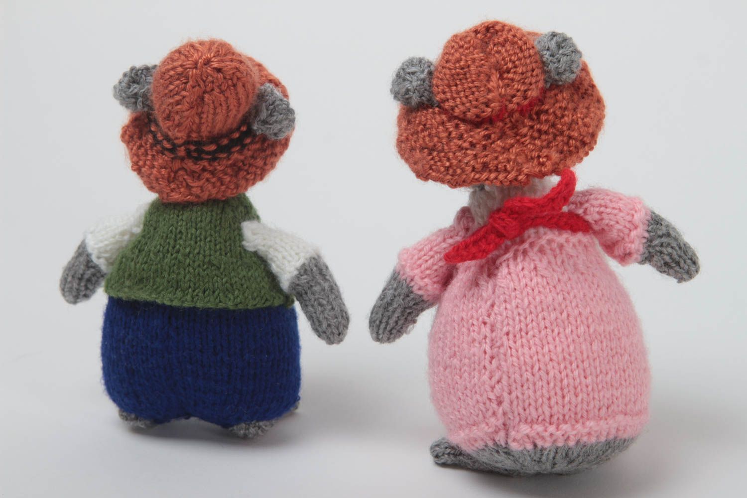 Juguetes artesanales tejidos peluches para niños regalos originales ratoncitos foto 4