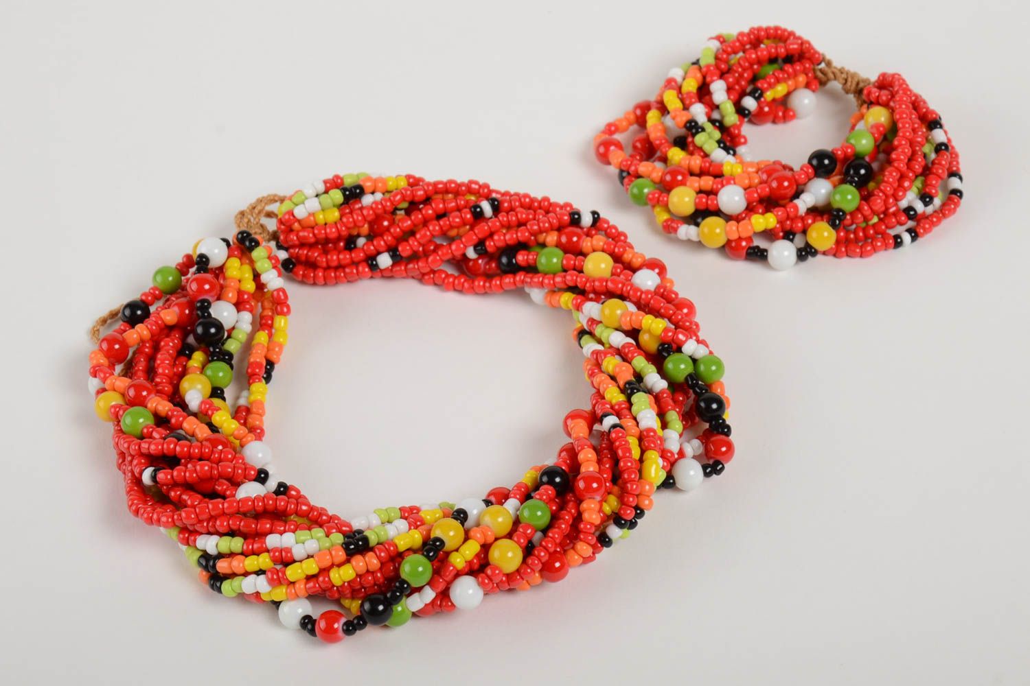 Parure bijoux Collier ethnique fait main bracelet multicolores Accessoires femme photo 2