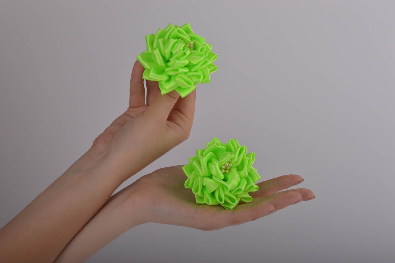 Gomas para el pelo hechas a mano con flores accesorio para niñas regalo original foto 5
