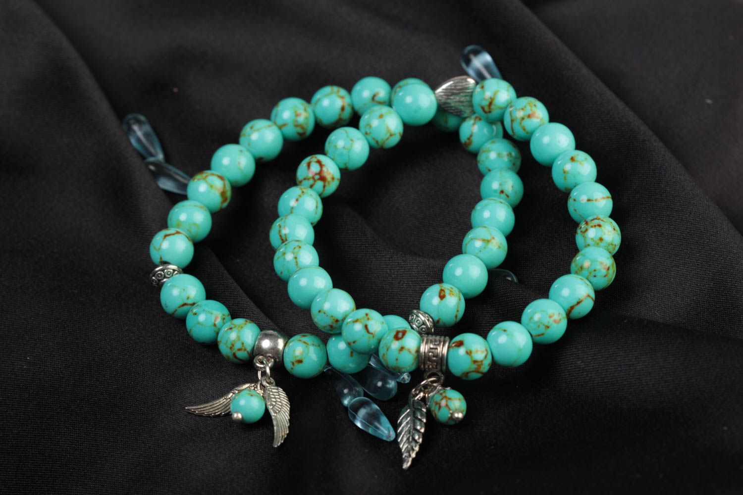 Bracelets turquoise fait main Bracelets originaux Accessoires pour femme design photo 1