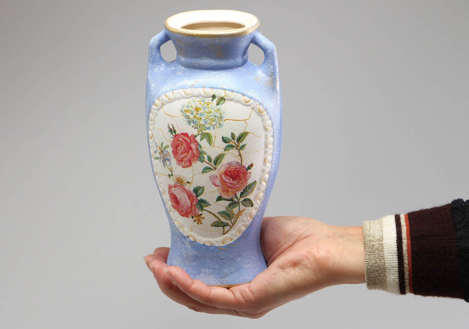 Vase à fleurs en céramique fait main photo 4