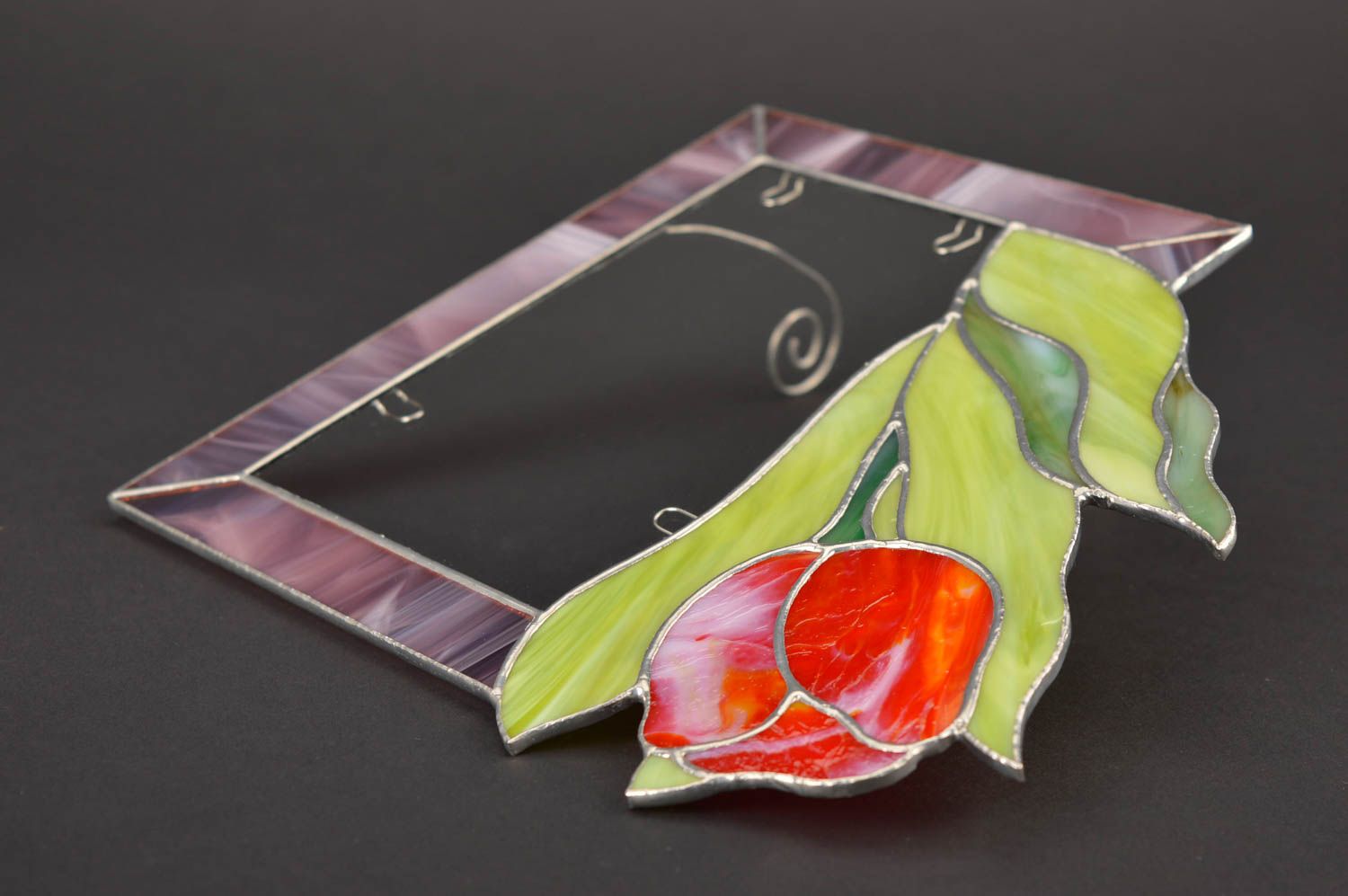 Фоторамка ручной работы рамка для фото авторская с цветком фоторамка из стекла фото 3