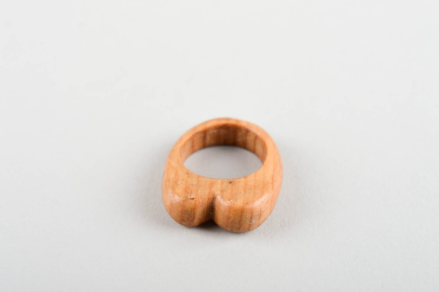 Кольцо ручной работы кольцо для девушек сердечко изделие из дерева очень милое фото 2