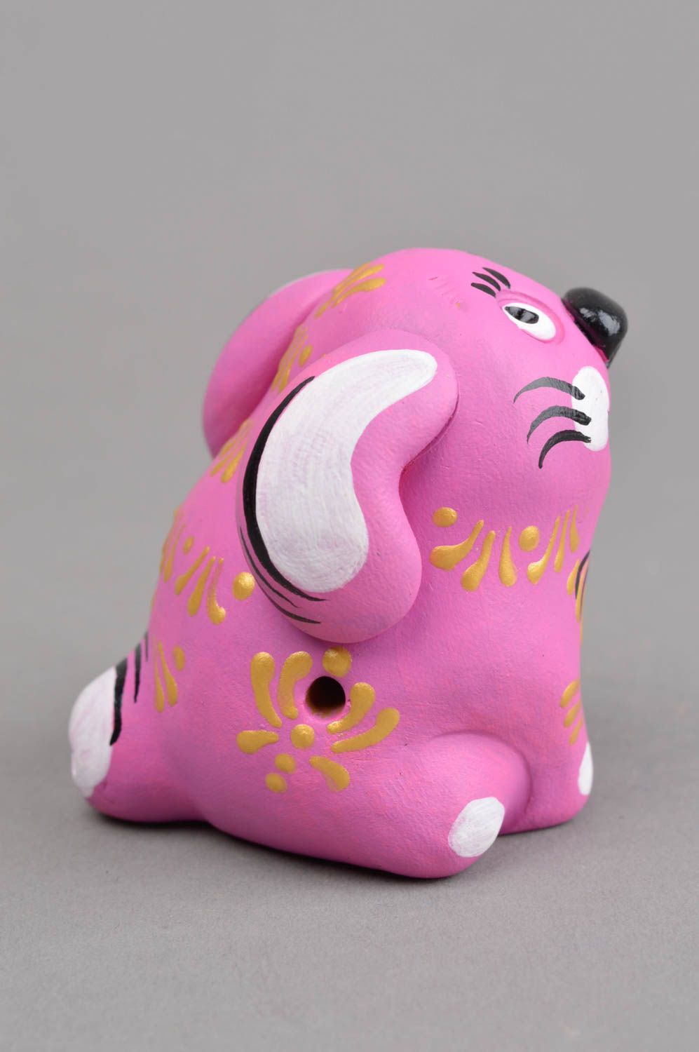 Clay whistle handmade ceramic statuette present for children clay animal whistle photo 3
