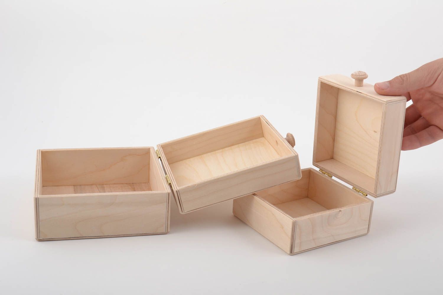 Piezas para manualidades artesanales cajas de madera inacabadas 2 piezas foto 5