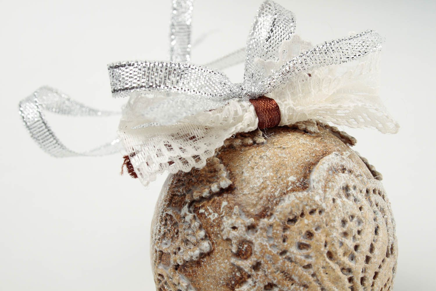 Игрушка на елку ручной работы декор для дома новогодний шар из пластика  фото 5