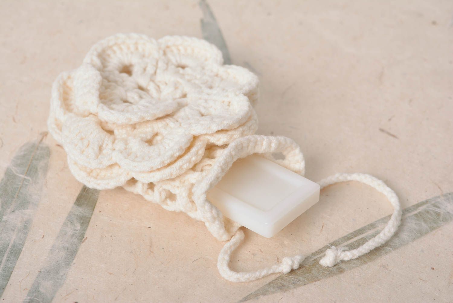 Esponja de malha de fio de algodão na forma de flor foto 5