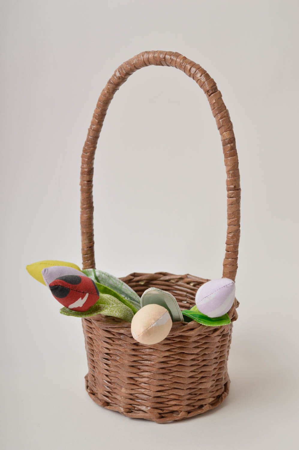 Homemade home decor Easter basket paper basket flower composition souvenir ideas photo 2