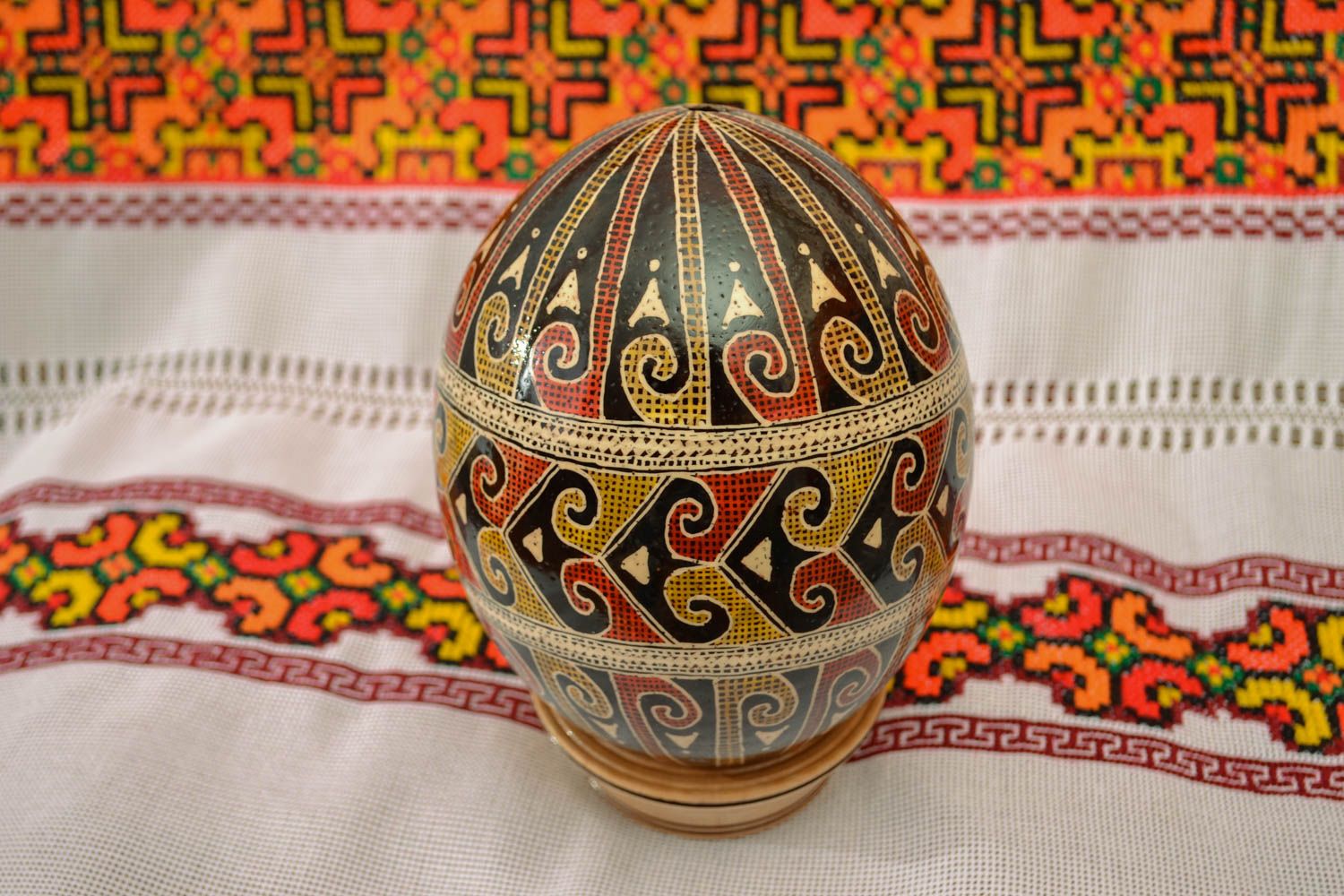 Painted ostrich egg photo 5