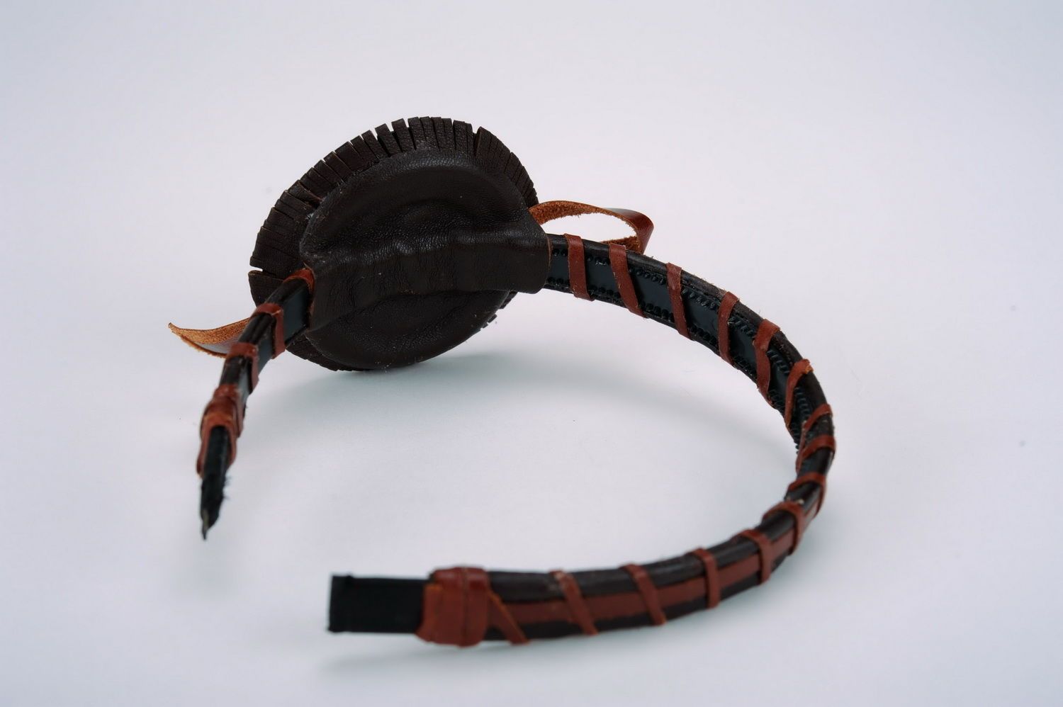 Headband made of plastic and leather Ethnic photo 5