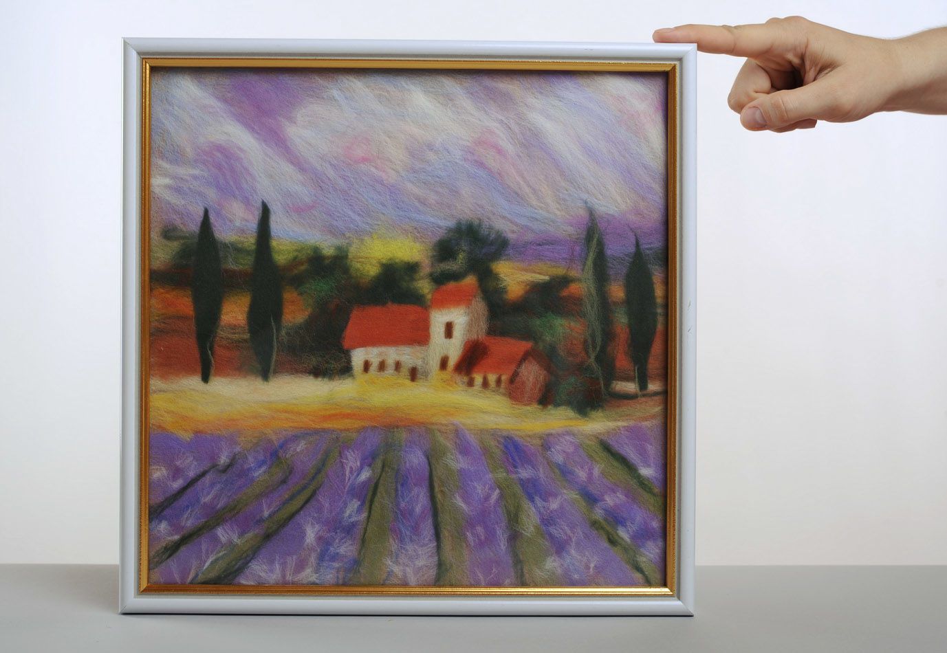Pintura em lã de aquarela Paisagem da Toscana foto 2