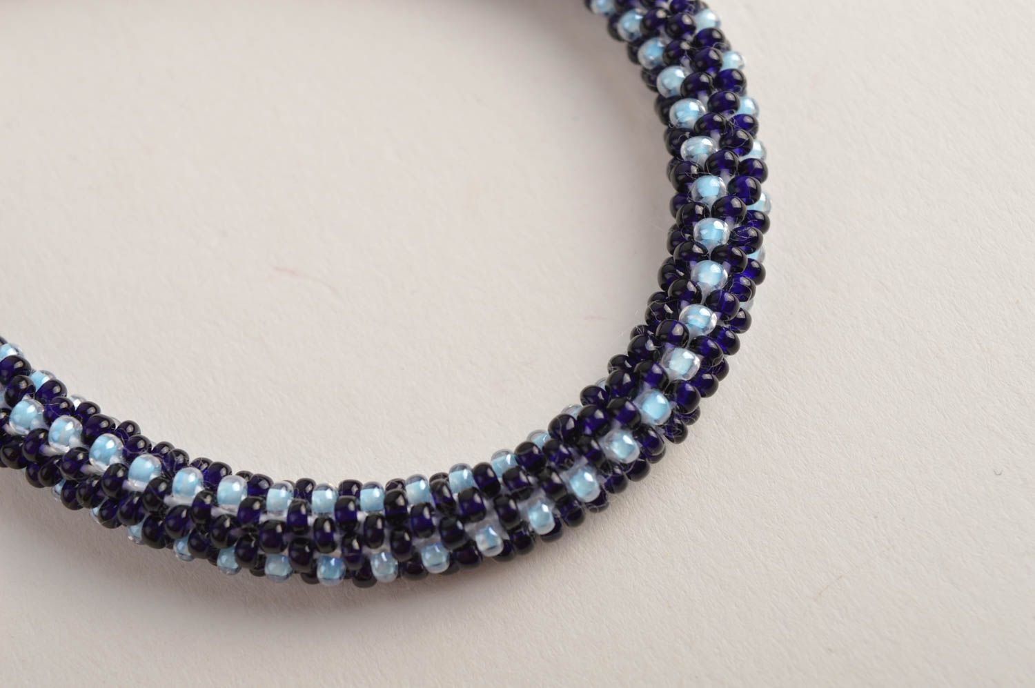 Black and blue beads cord adjustable bracelet for girls photo 4