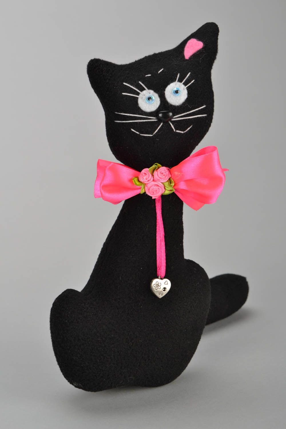 Handmade soft toy in the shape of a cat photo 3